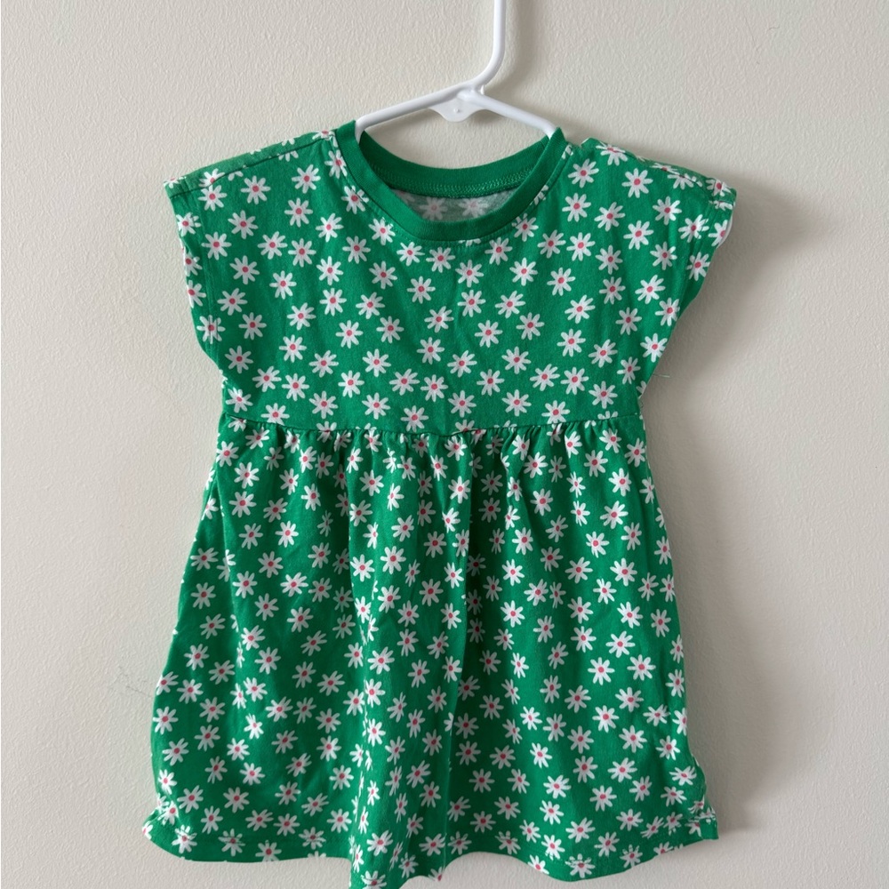 Old Navy Kids Dress in Green with White Floral